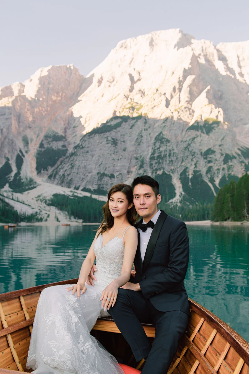 Dolomites mountain pre-wedding photoshoot