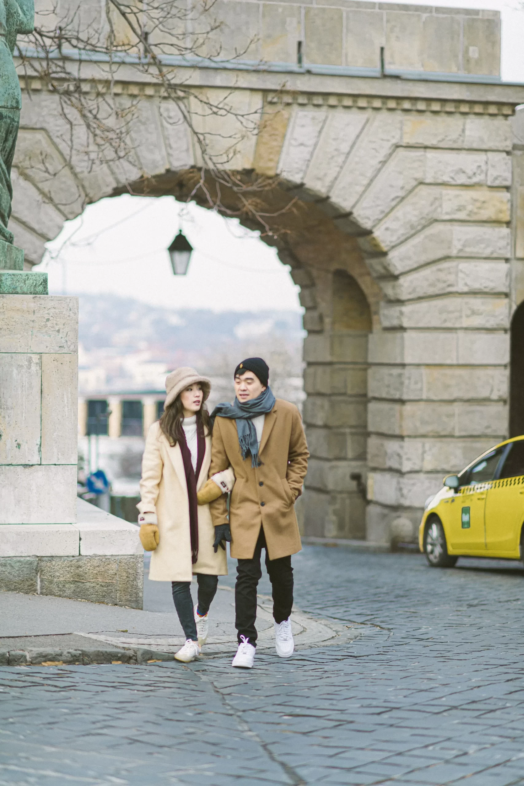Natural couple portrait during a Budapest photoshoot
