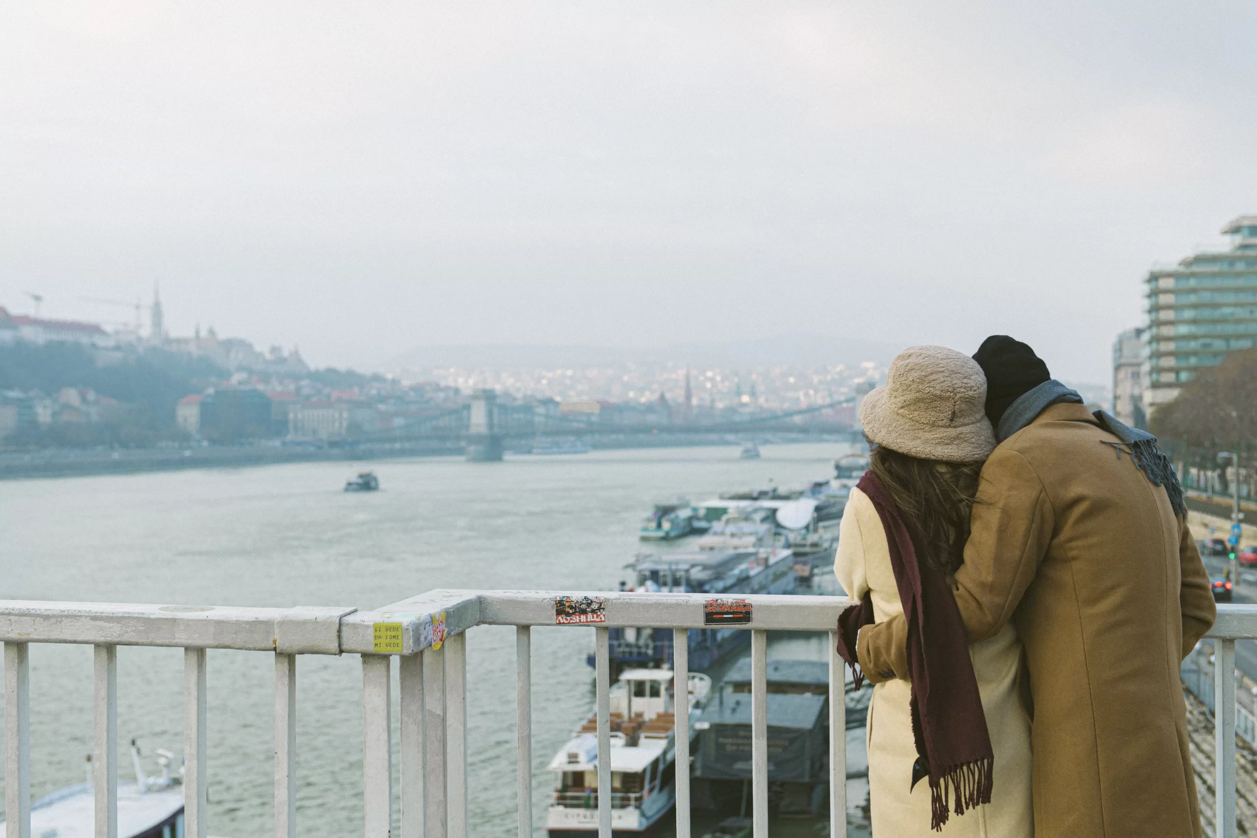 Couple during a Budapest pre-wedding photoshoot