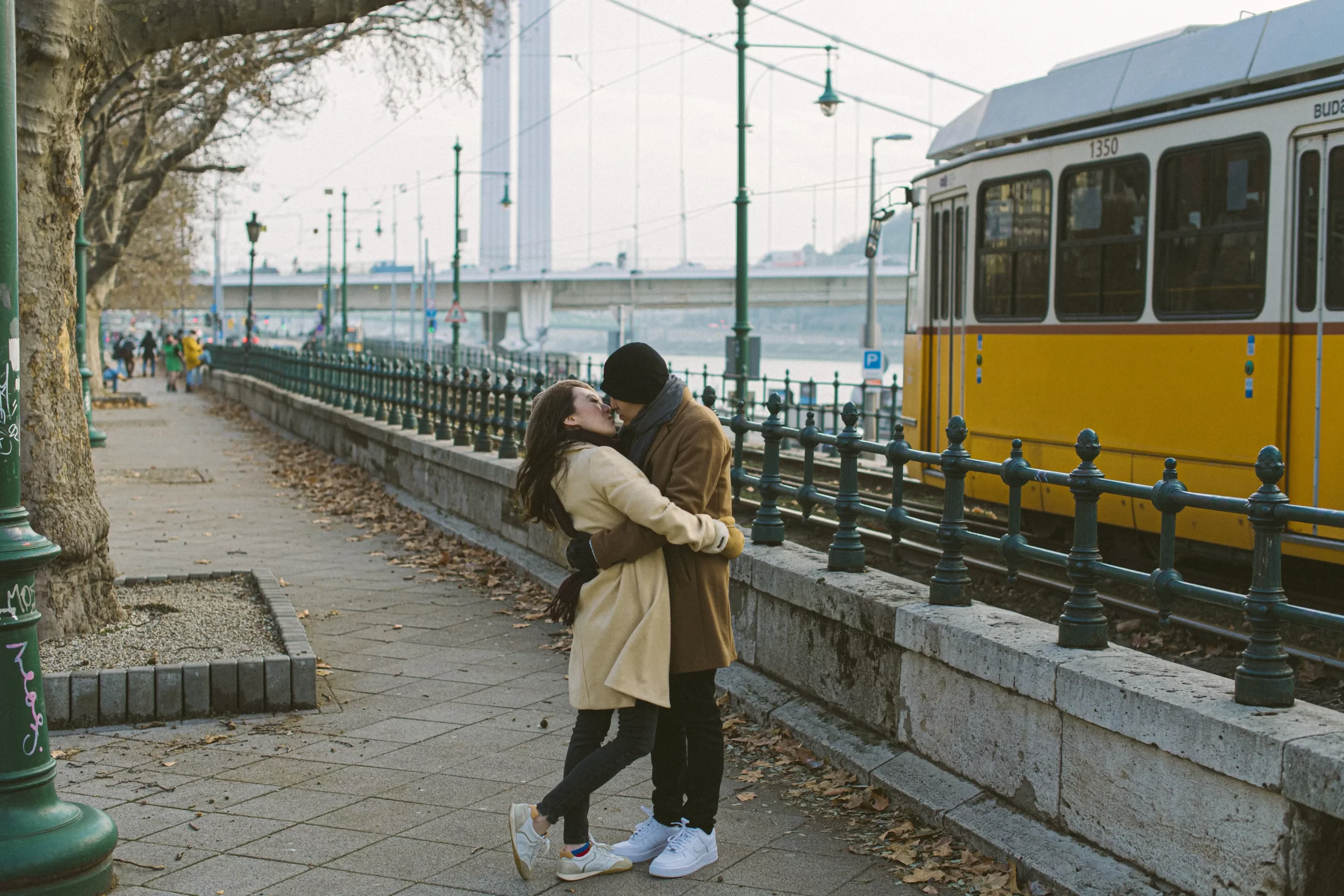 Couple during a Budapest pre-wedding photoshoot