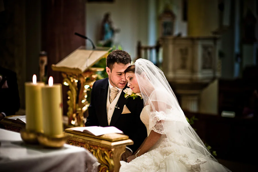Zoe and Michael at their Catholic wedding in London