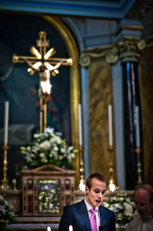 Zoe and Michael at their Catholic wedding in London