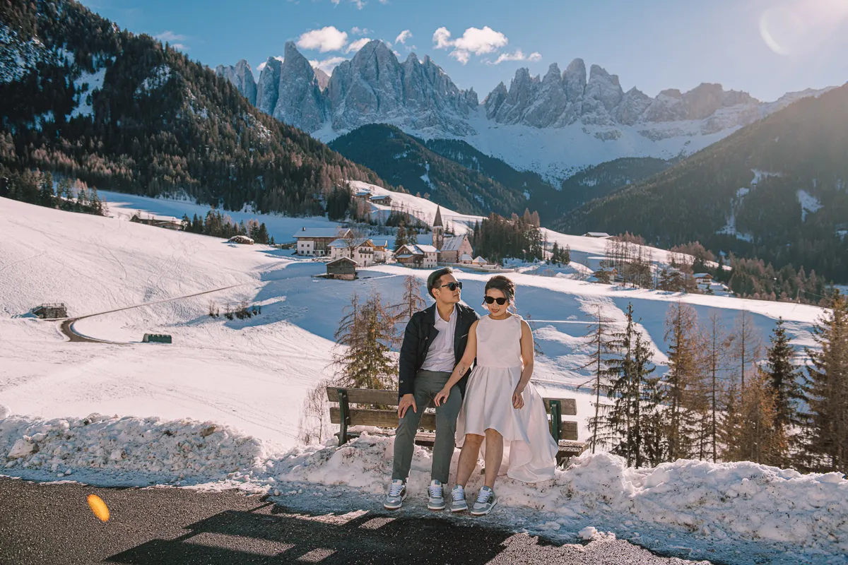 Kenneth & Fangs’ Winter Dolomites Pre-Wedding photography