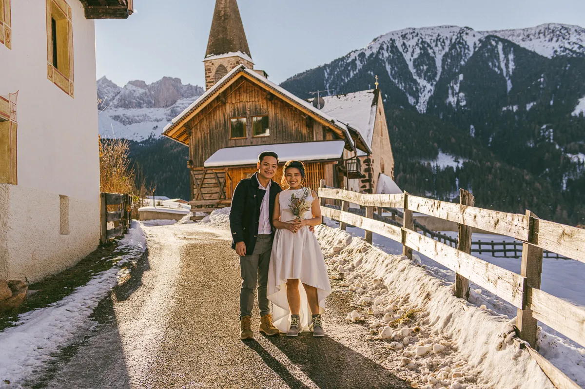 Kenneth & Fangs’ Winter Pre-Wedding in the Dolomites