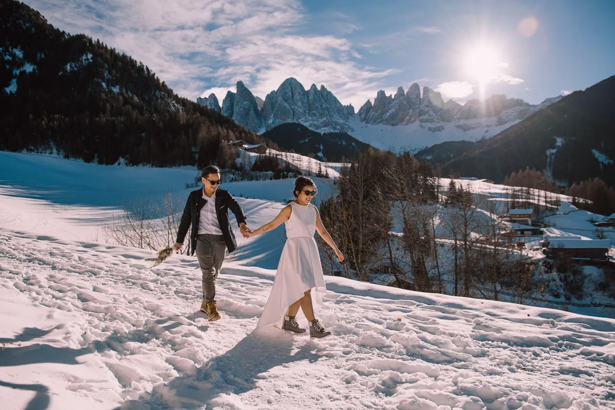 Real Dolomites wedding and pre-wedding photography — image 16