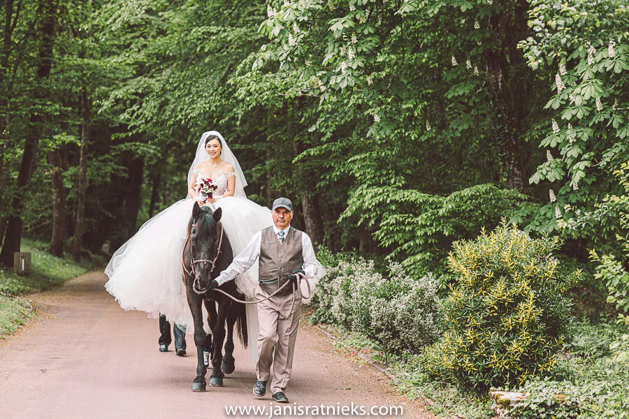 bride on a white horse