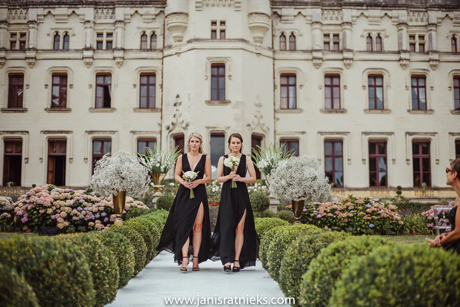 black dress bridesmaids