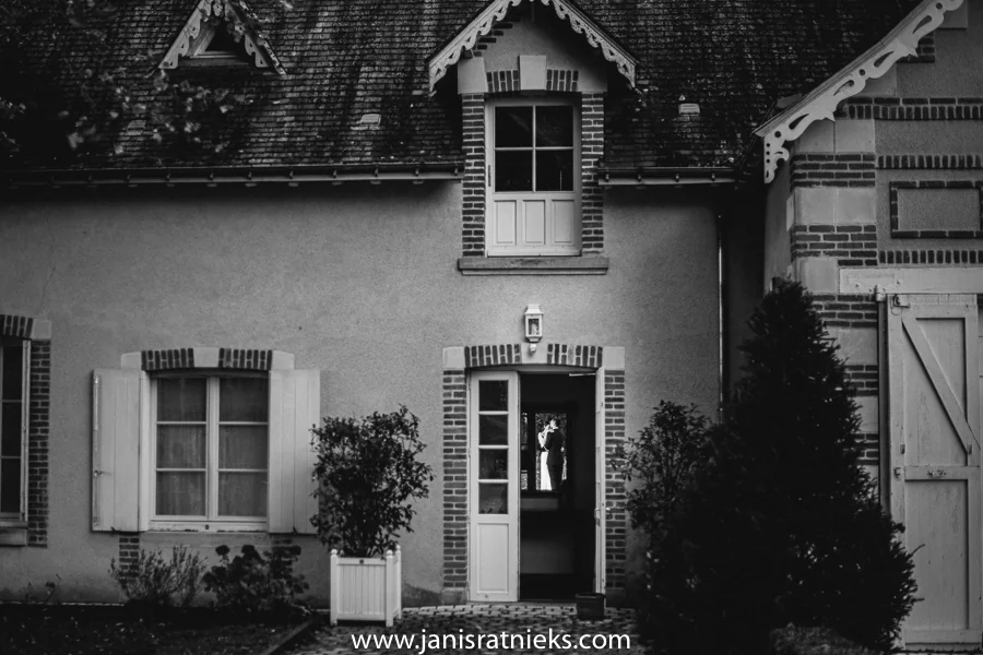 black and white wedding photograph