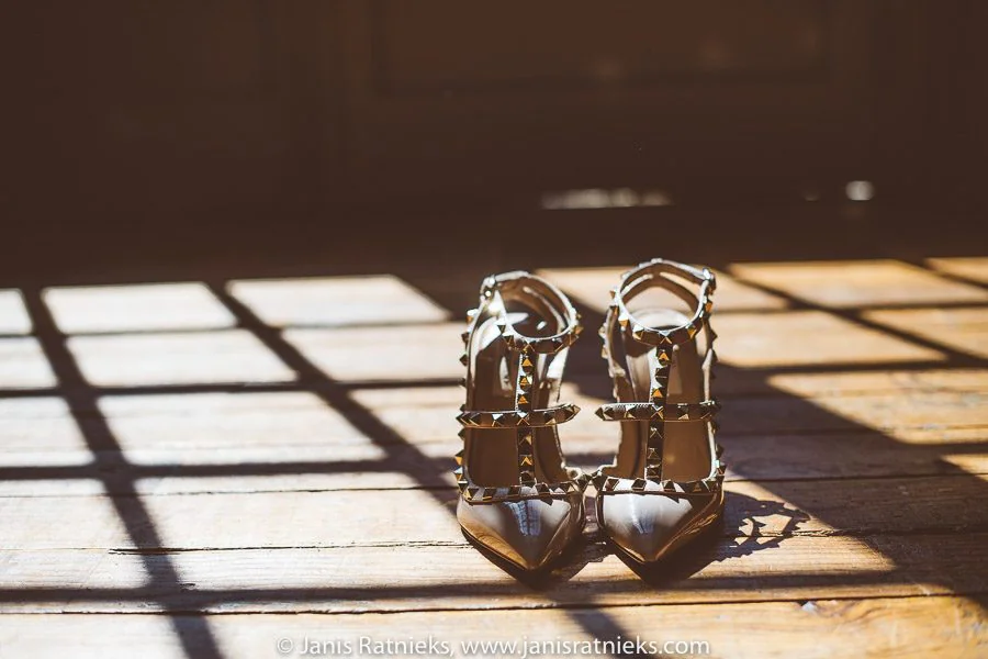 wedding shoes backlit
