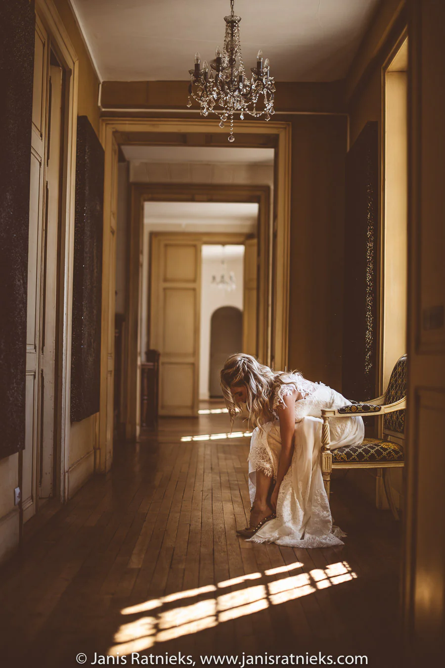 bride wears shoes
