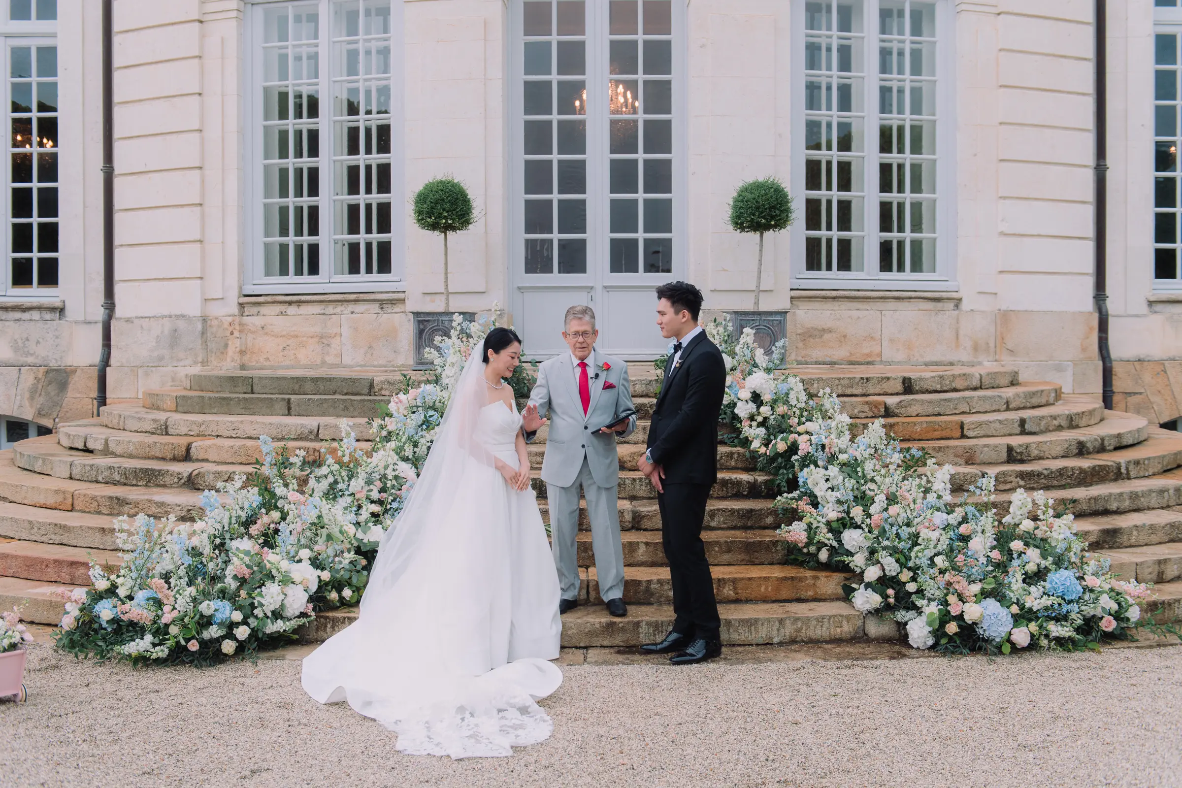 A garden ceremony, summer rain and an evening that ended in fireworks
