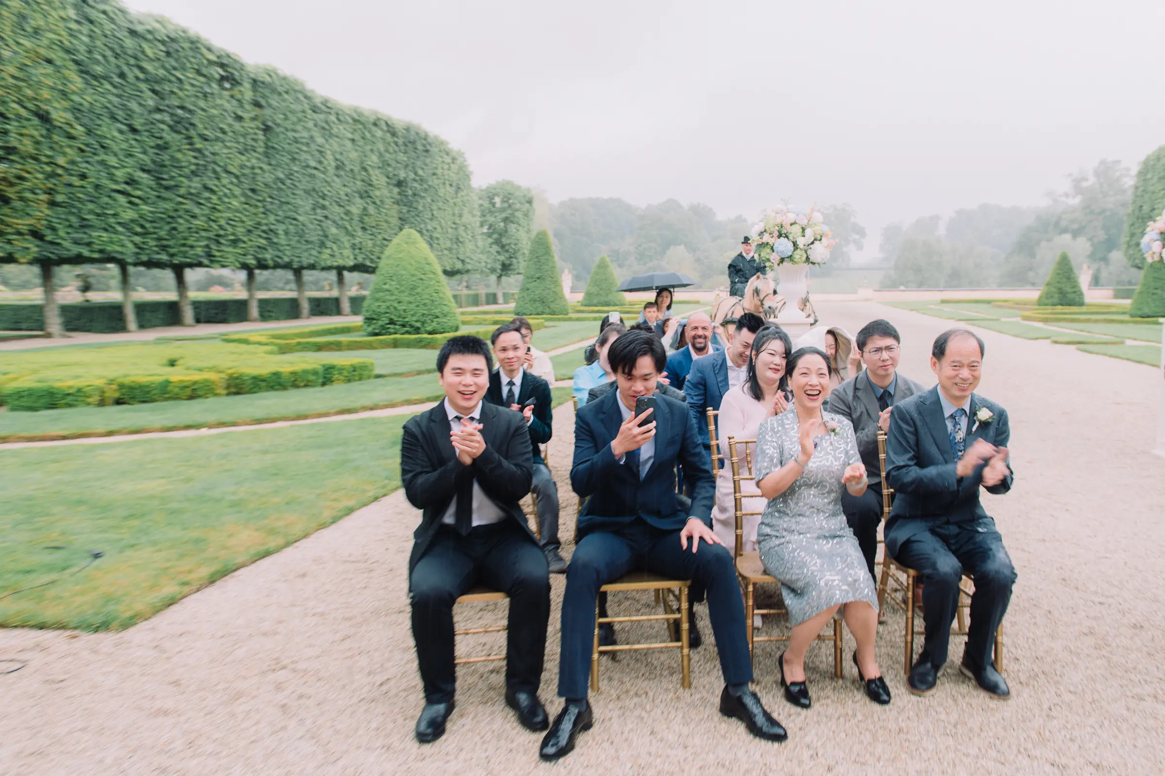 A garden ceremony, summer rain and an evening that ended in fireworks