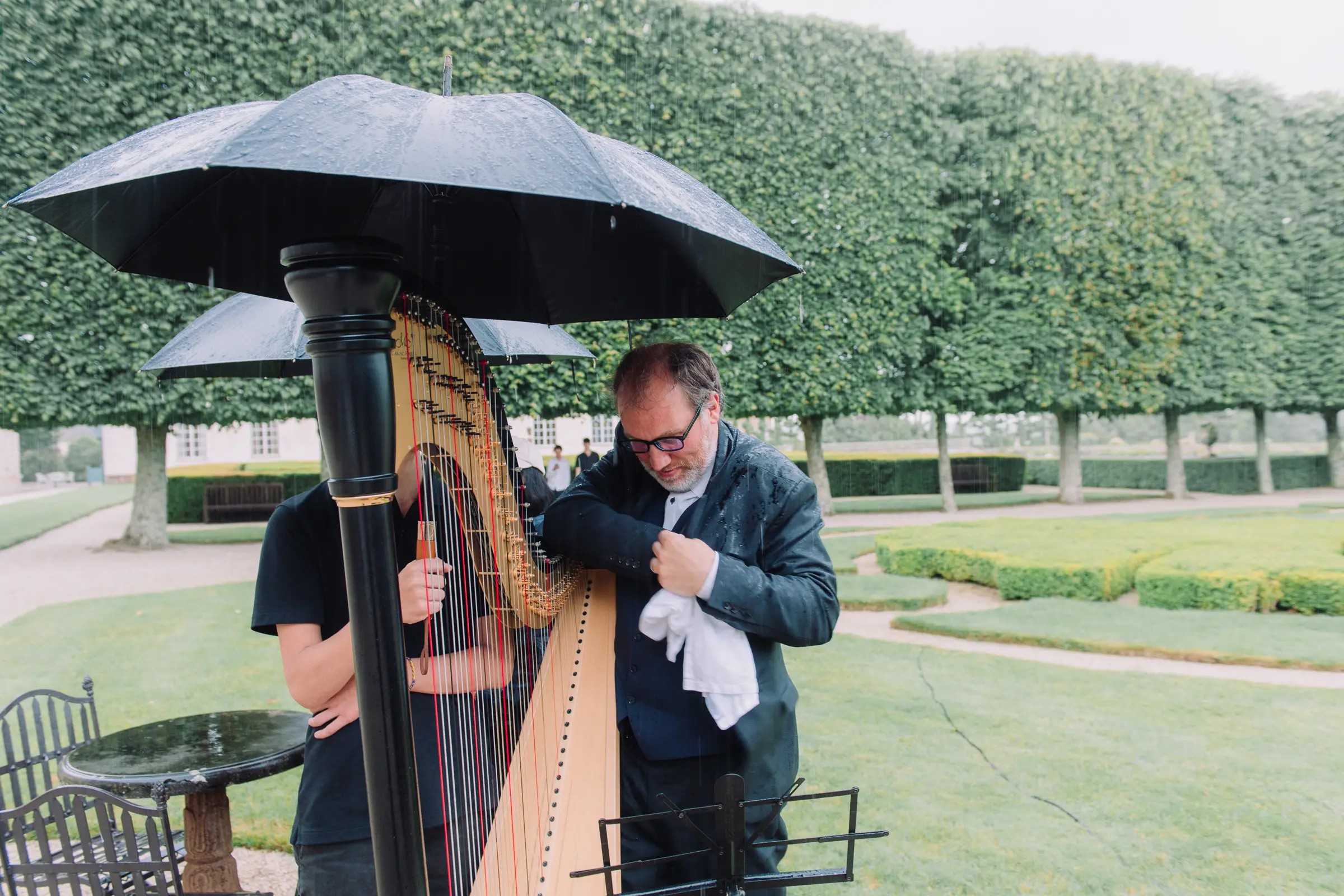 A garden ceremony, summer rain and an evening that ended in fireworks