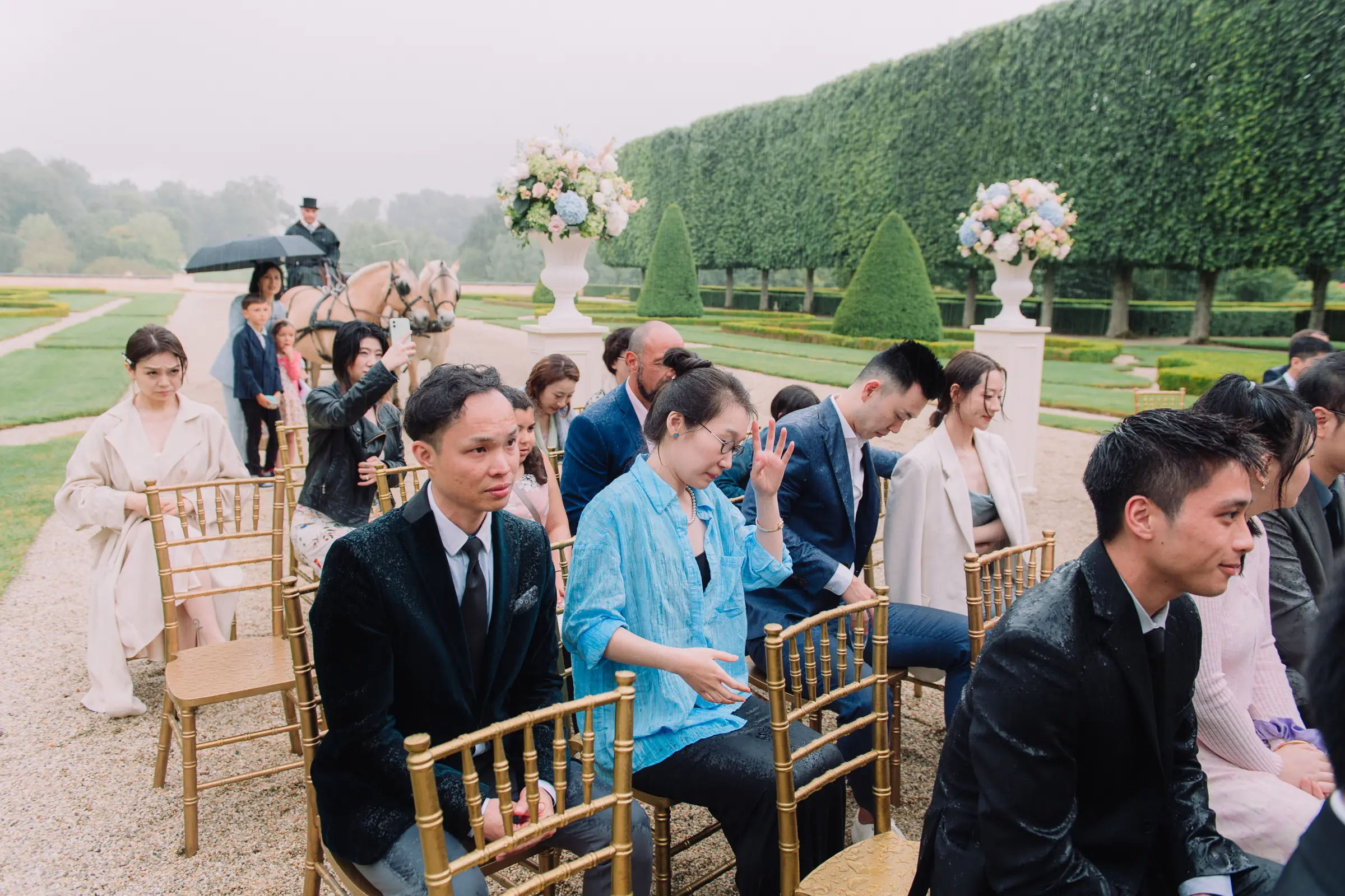 A garden ceremony, summer rain and an evening that ended in fireworks