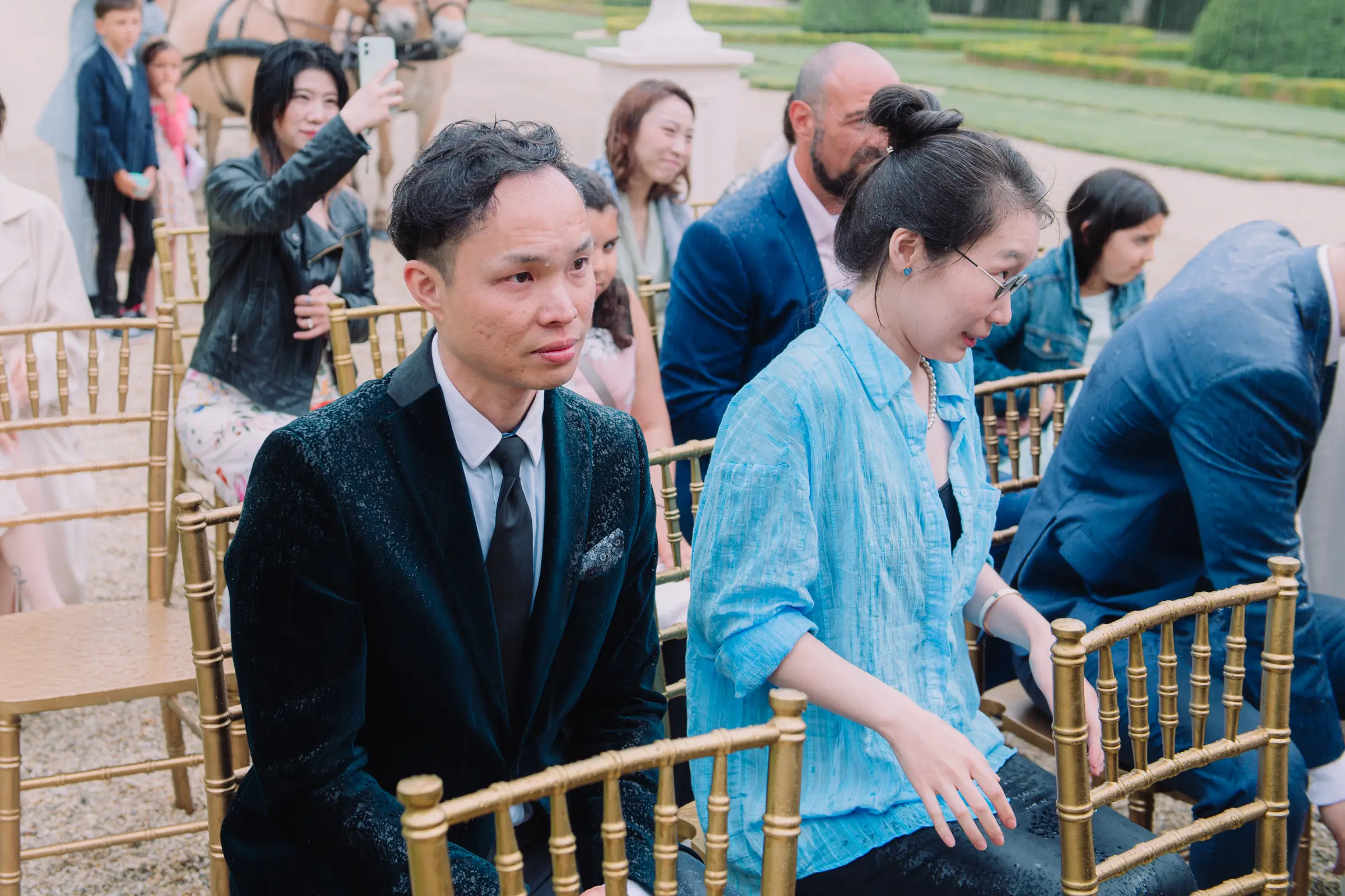 A garden ceremony, summer rain and an evening that ended in fireworks
