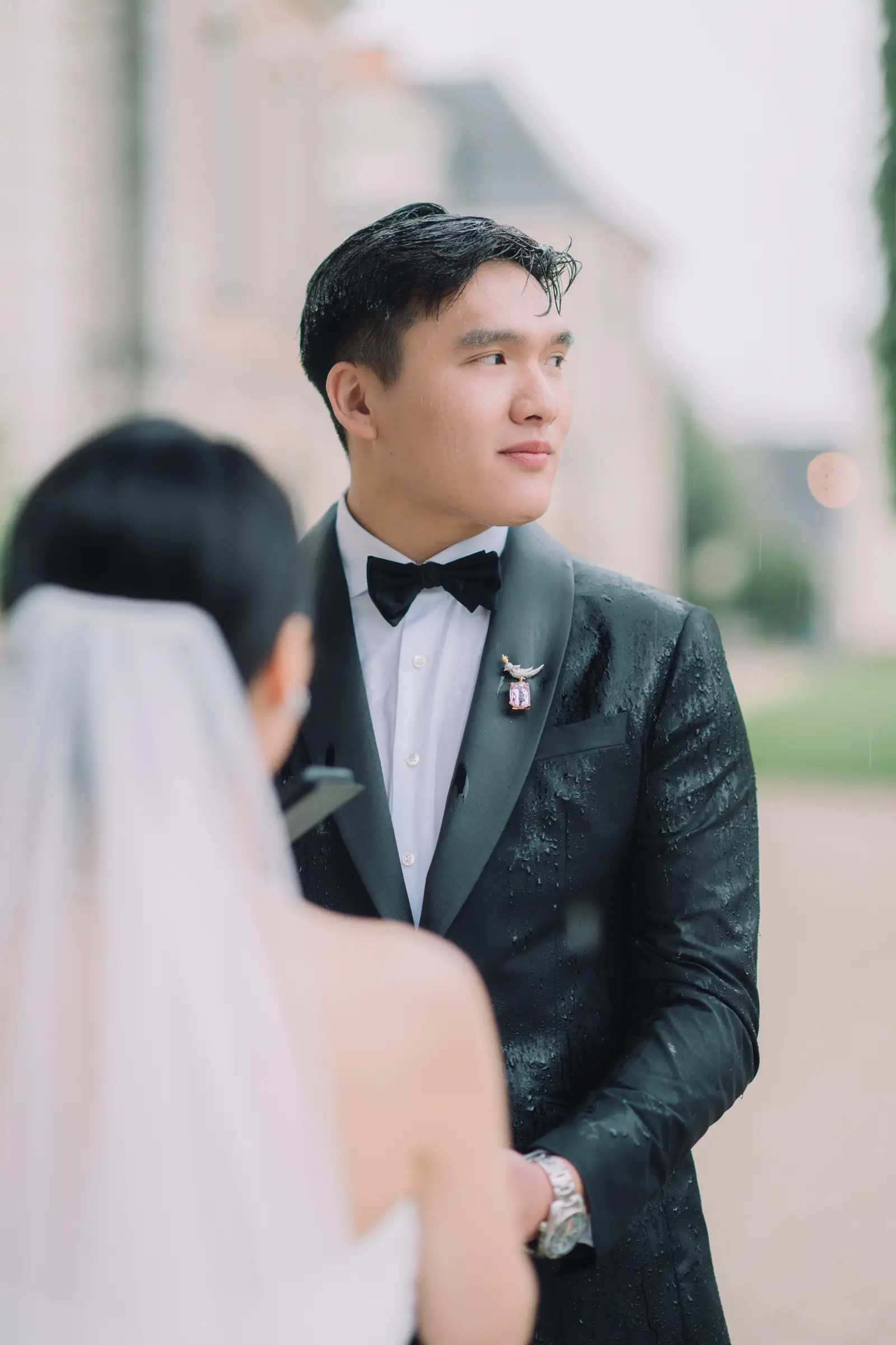 A garden ceremony, summer rain and an evening that ended in fireworks