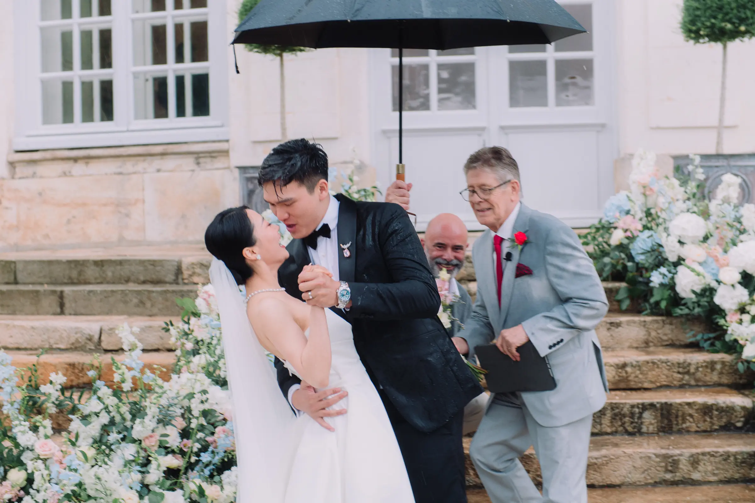 A garden ceremony, summer rain and an evening that ended in fireworks