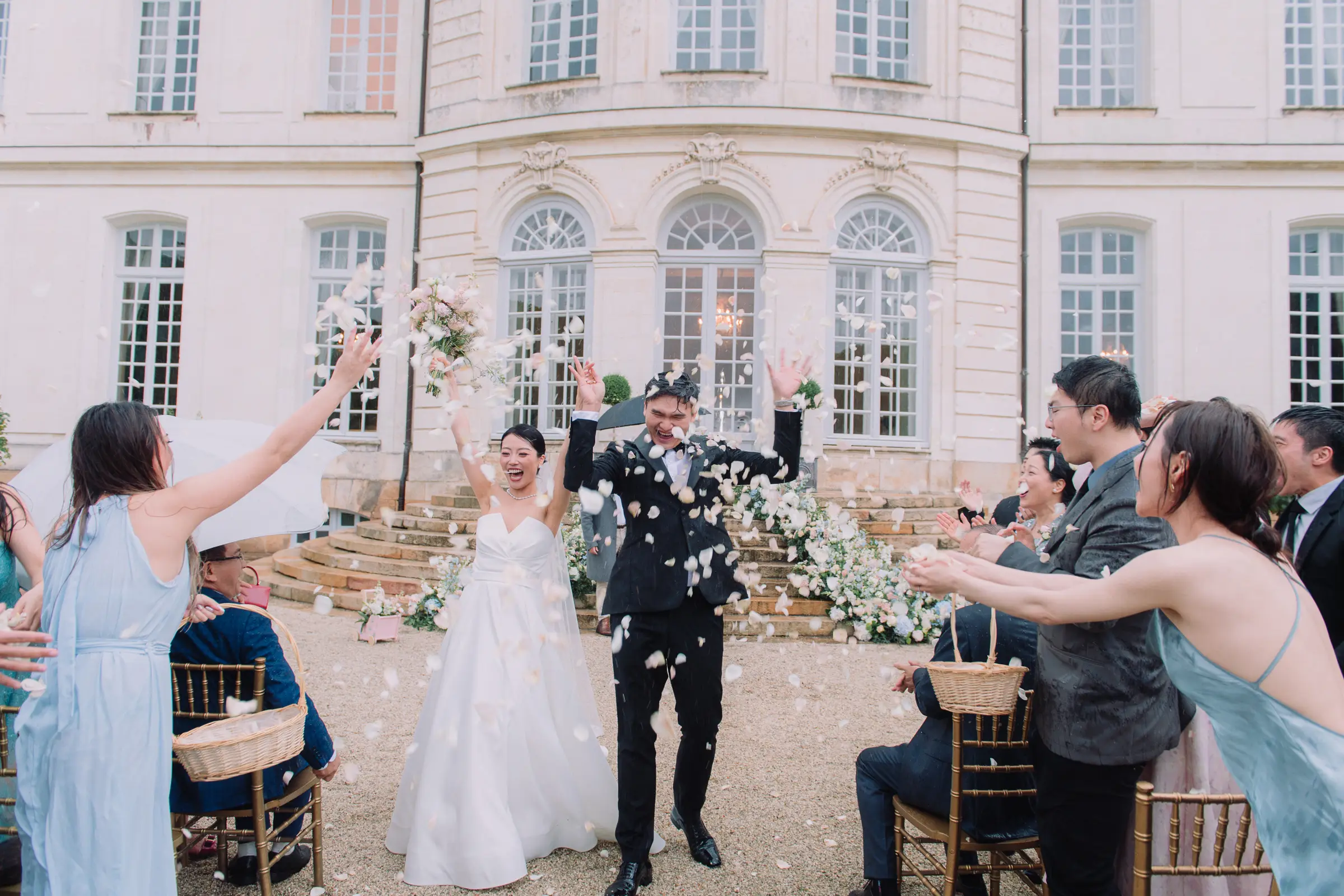 A garden ceremony, summer rain and an evening that ended in fireworks