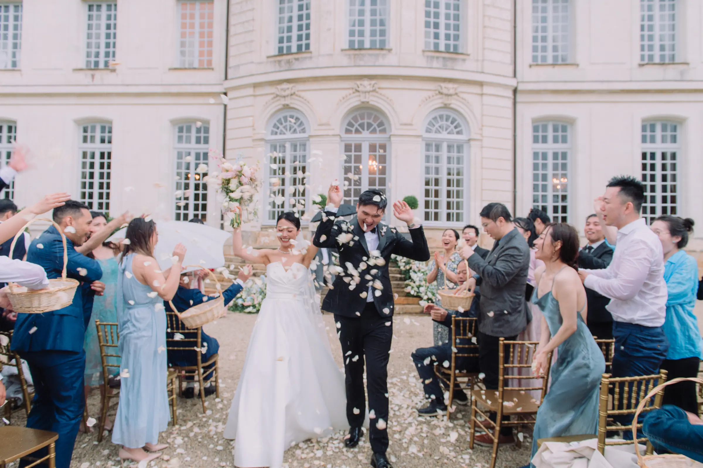 A garden ceremony, summer rain and an evening that ended in fireworks
