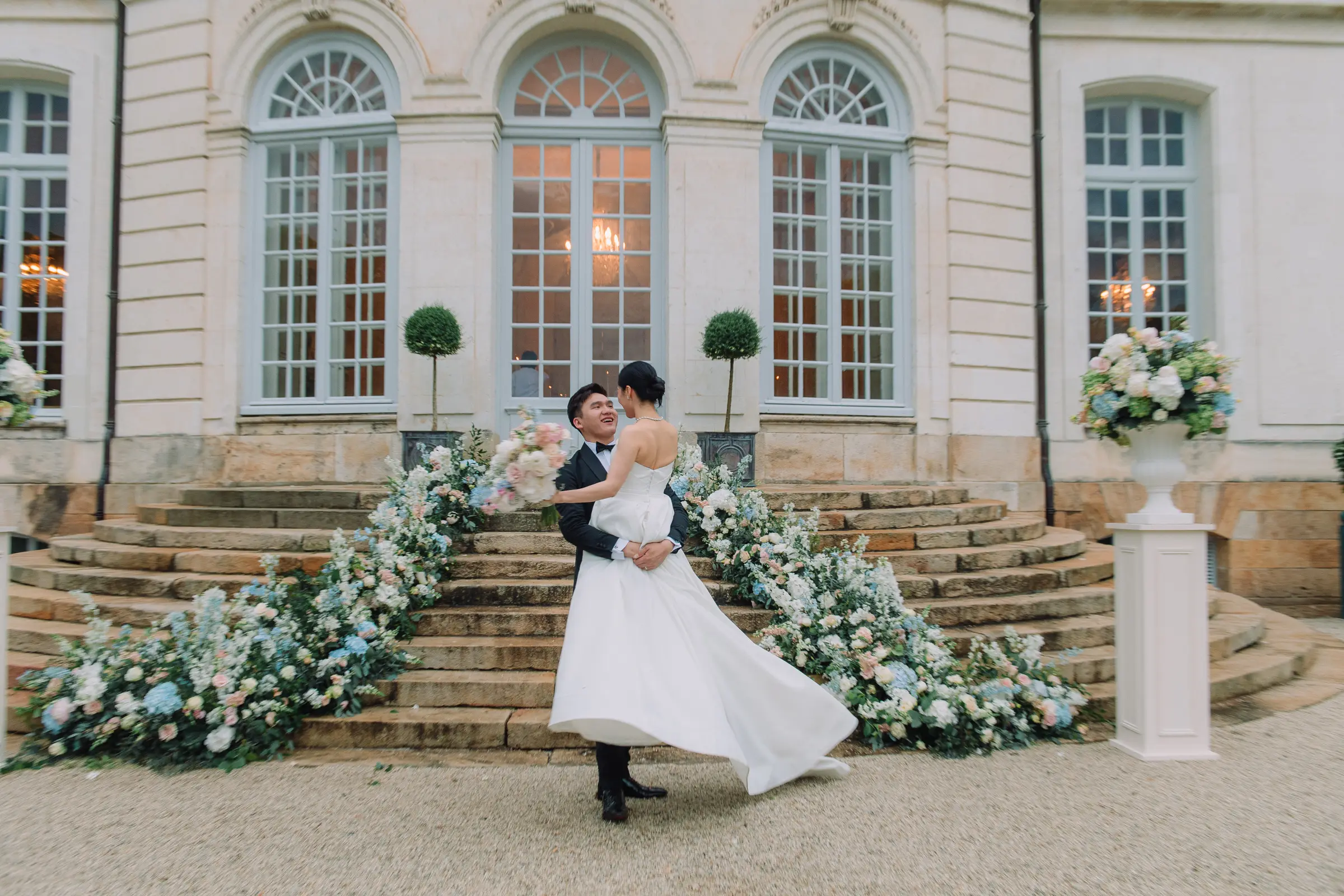 A garden ceremony, summer rain and an evening that ended in fireworks
