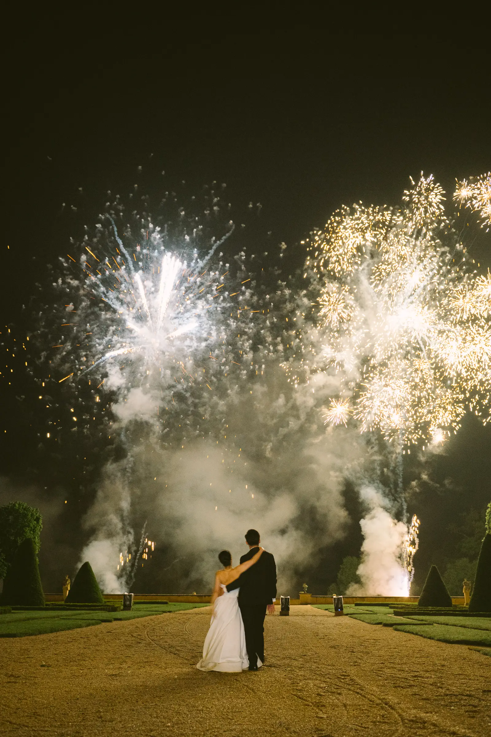 A garden ceremony, summer rain and an evening that ended in fireworks