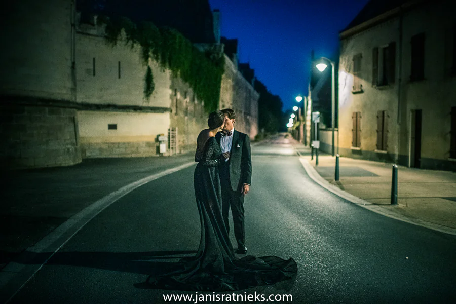 black dress wedding