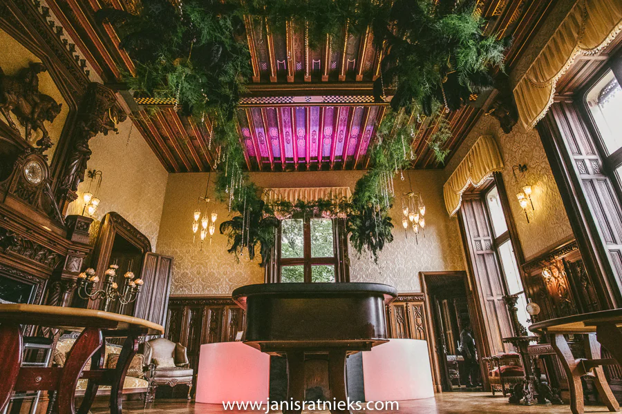 James Bond chateau party decorations