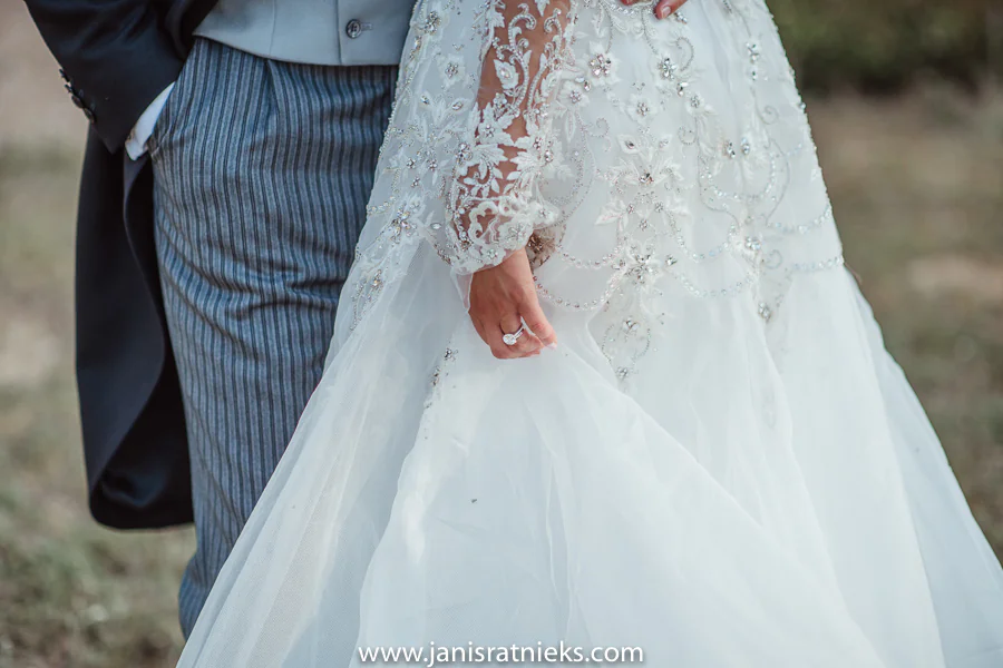 engagement ring on bride's finger