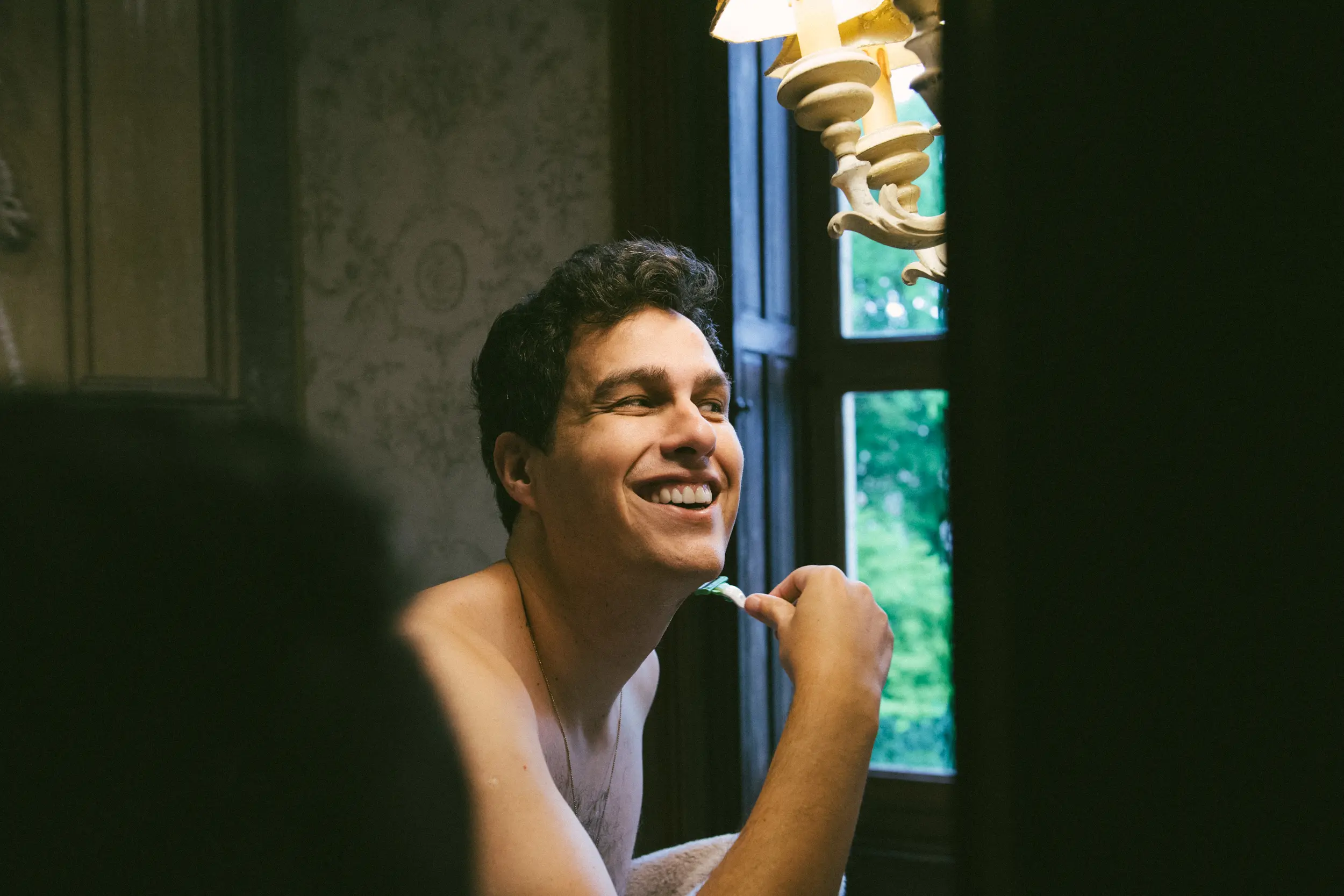 Château Challain wedding — bride getting ready