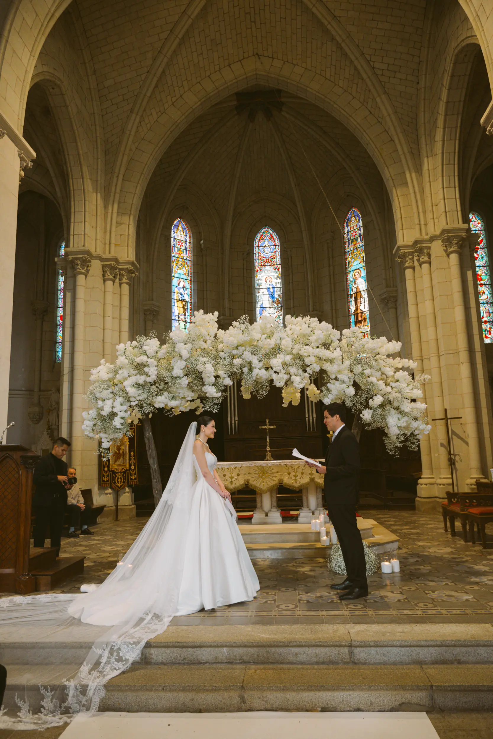 Château Challain wedding — village church ceremony
