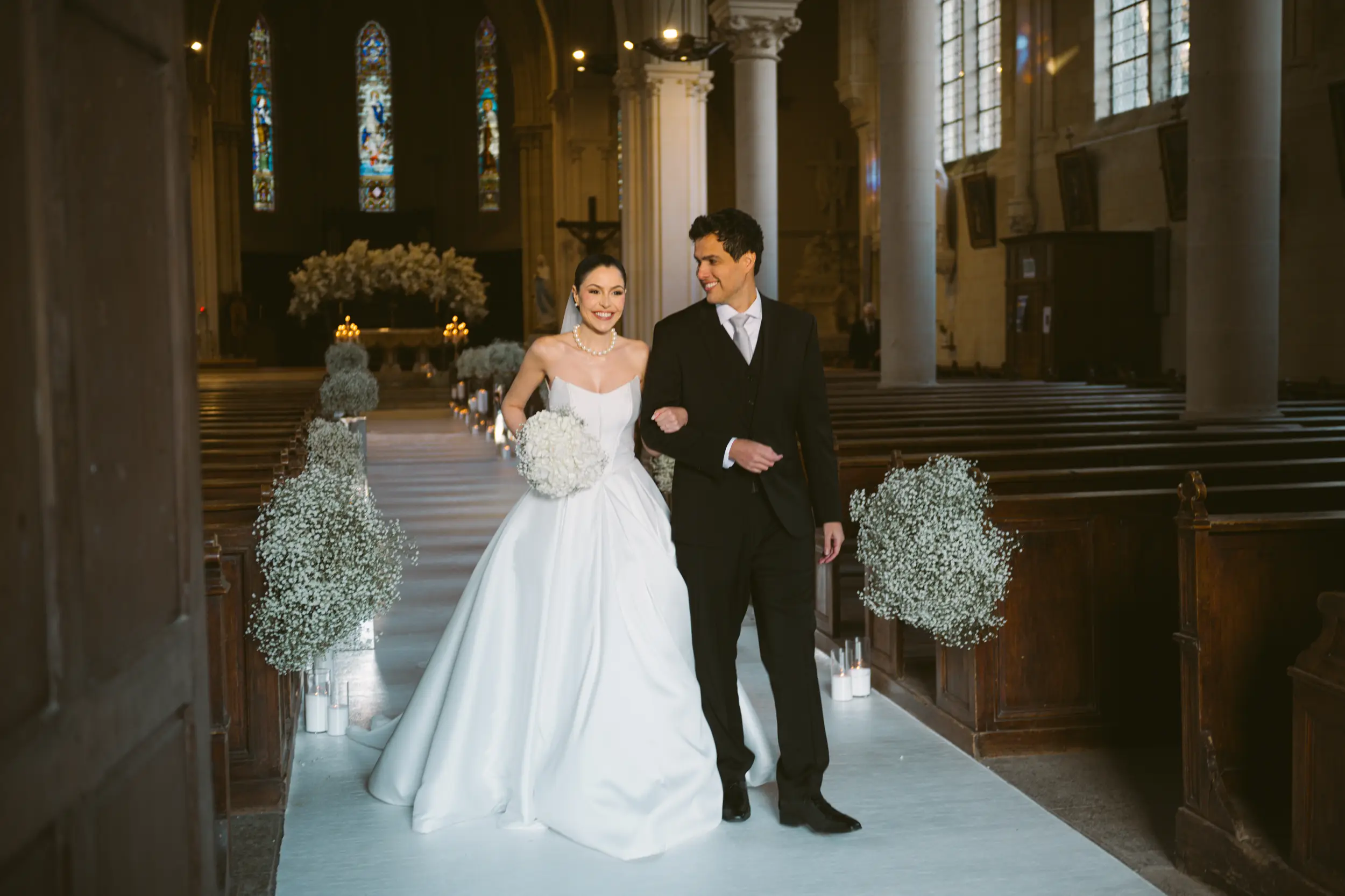 Château Challain wedding — village church ceremony