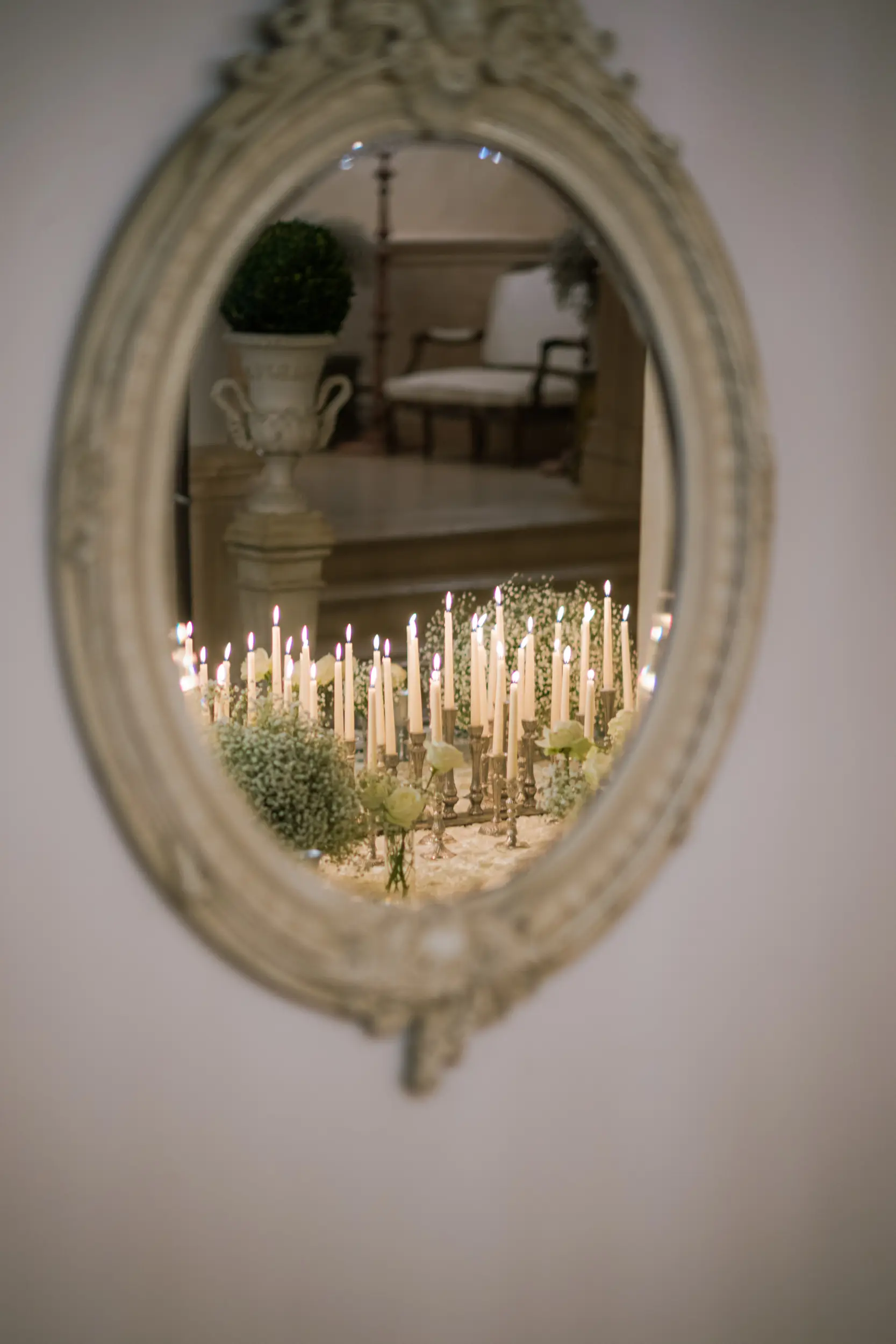 Château Challain wedding — lobby reception party