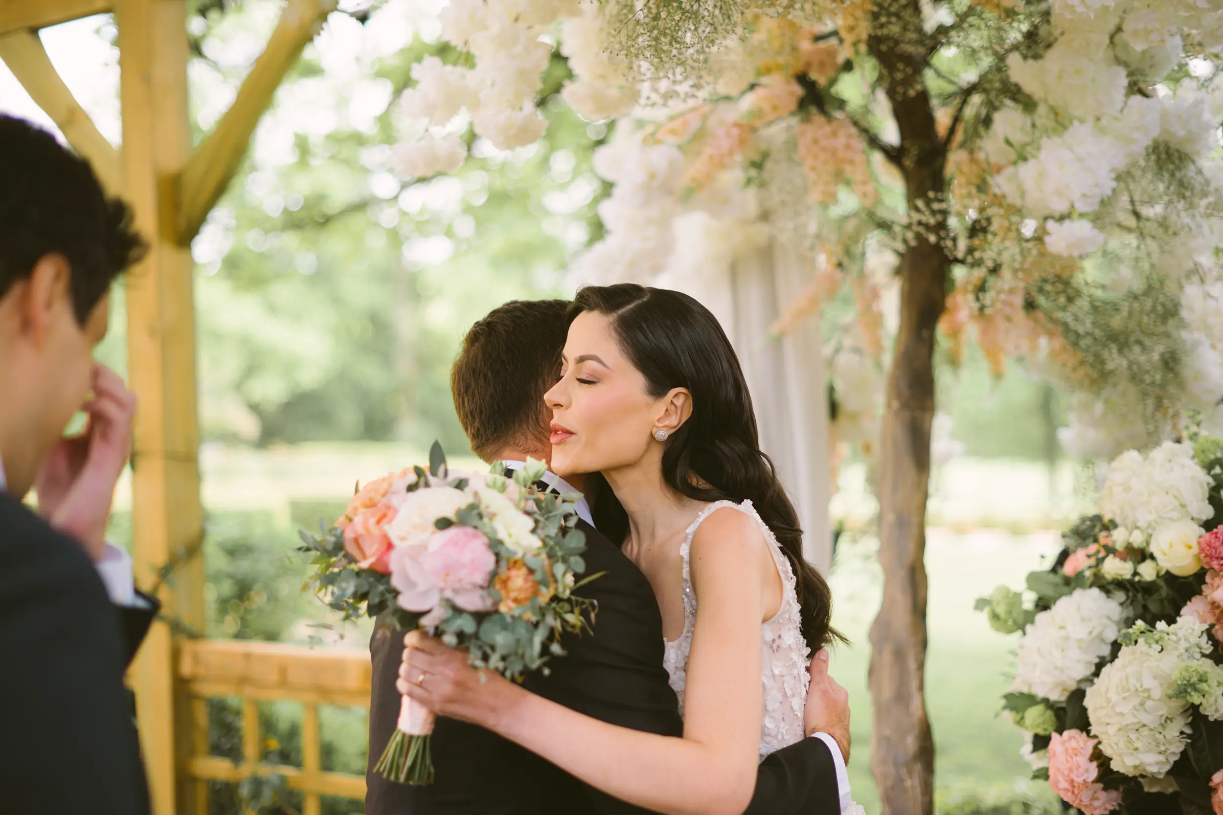 Château Challain wedding — lobby reception party