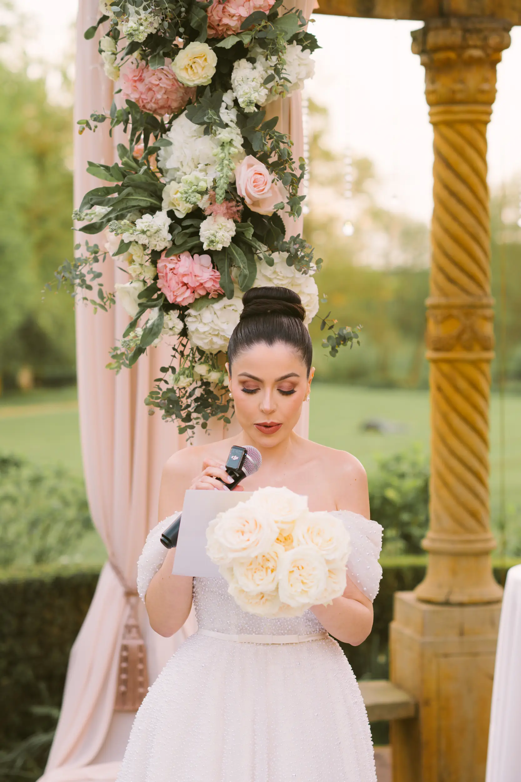 Château Challain wedding — gazebo ceremony