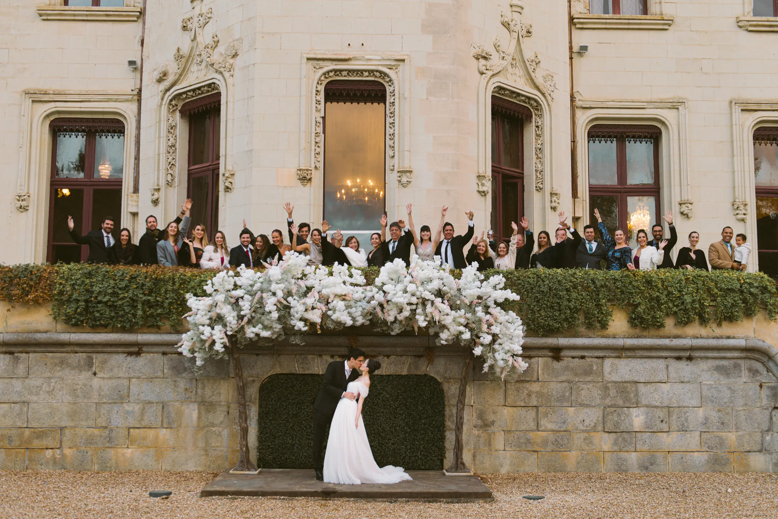 Château Challain wedding — gazebo ceremony
