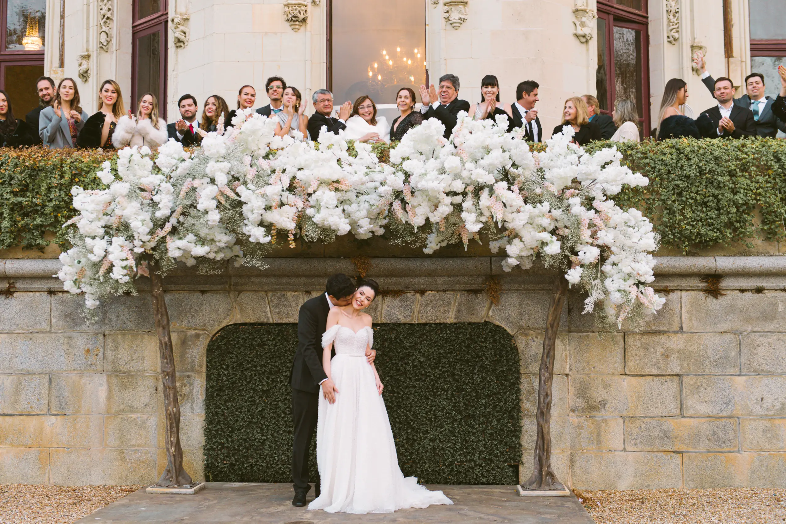 Château Challain wedding — gazebo ceremony