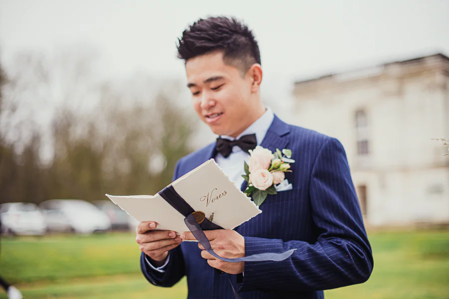 Deny reading his wedding vows to Lucy