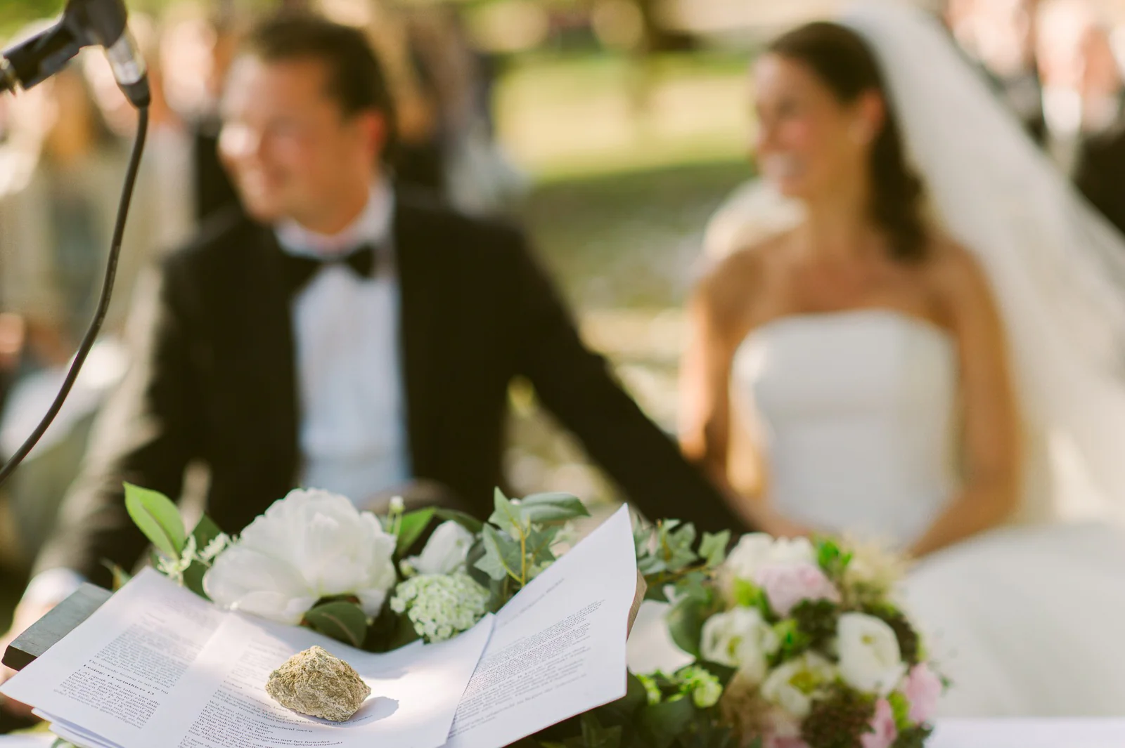 Guests clapping at the end of vineyard wedding ceremony near Saint-Tropez