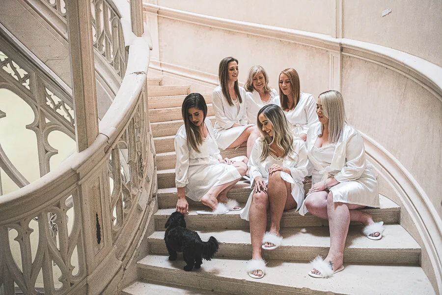 white bridal party