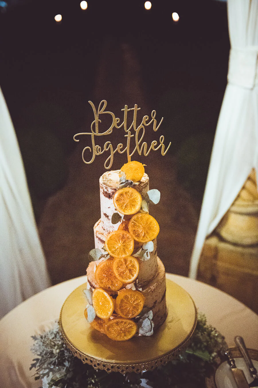 wedding cake with oranges