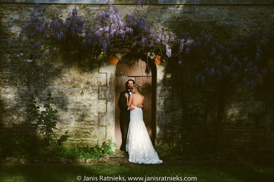 Rebecca’s bridal portrait beneath the trees at Château de la Borderie