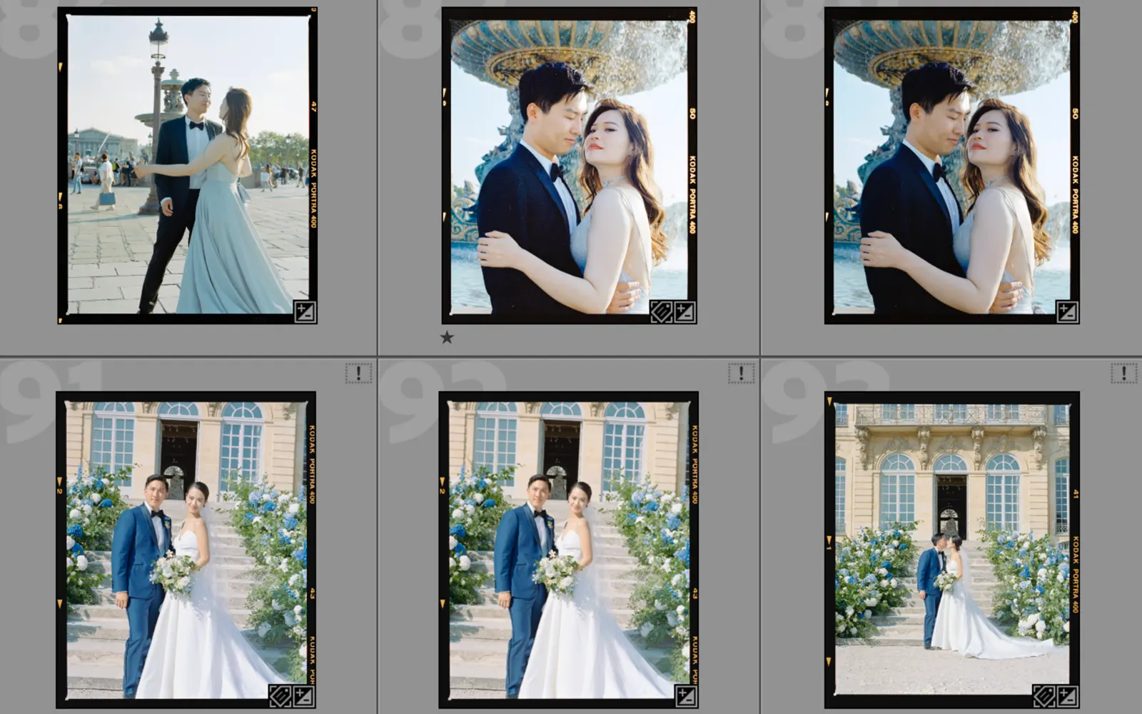 Analog film style Paris wedding photograph used for the film and digital section