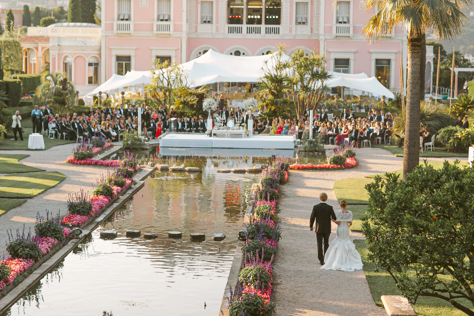 Villa Ephrussi garden wedding portrait on the French Riviera