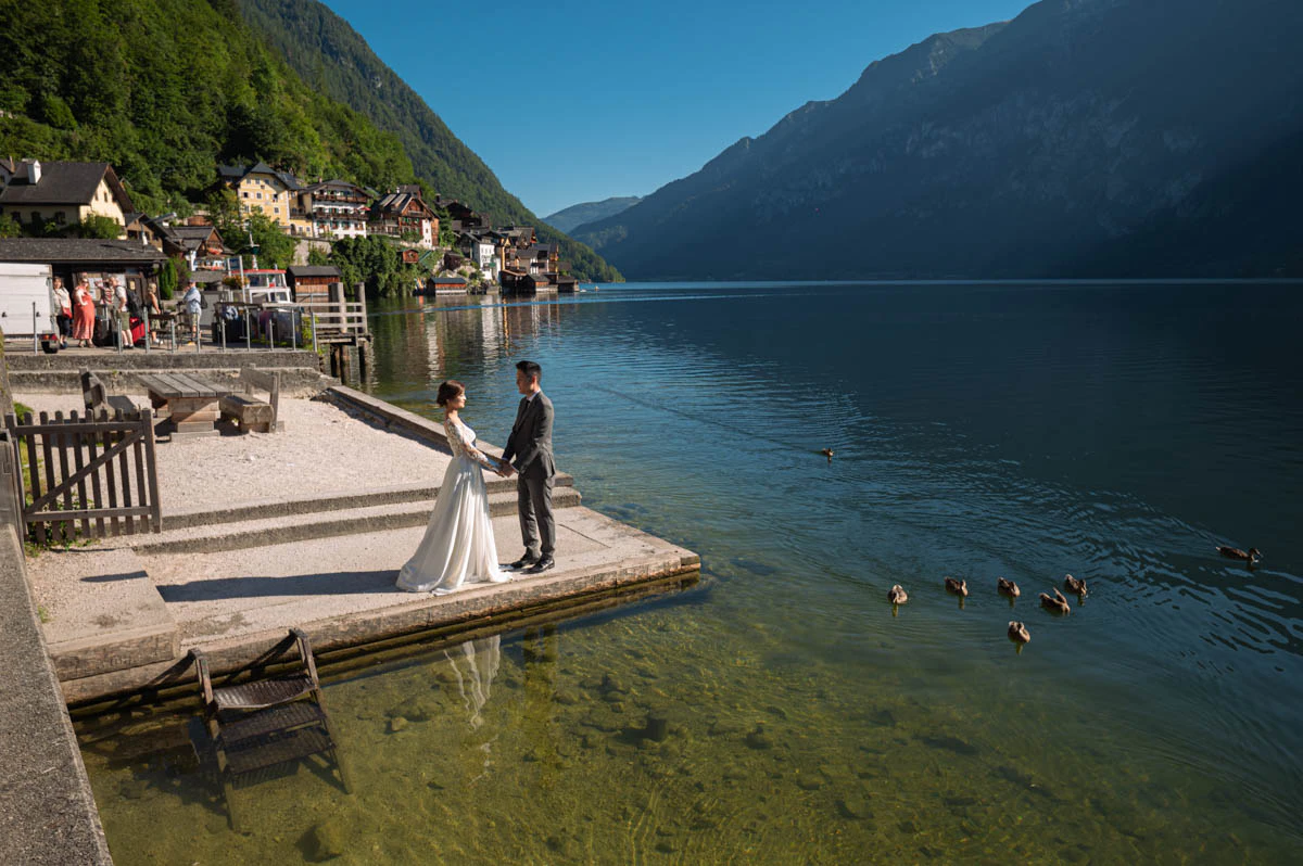 Pre-wedding photography in Hallstatt village, Austria
