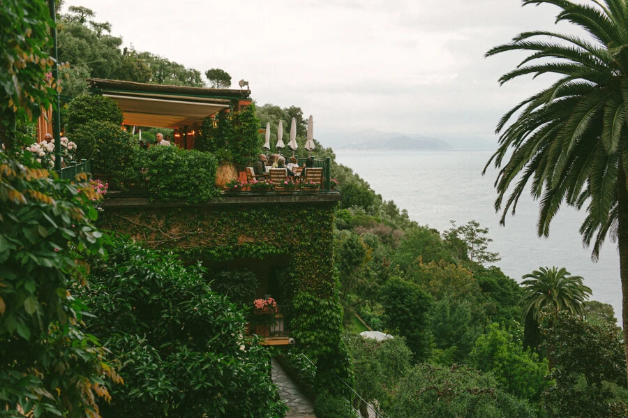 Hotel Splendido terrace and gardens overlooking the Ligurian coast