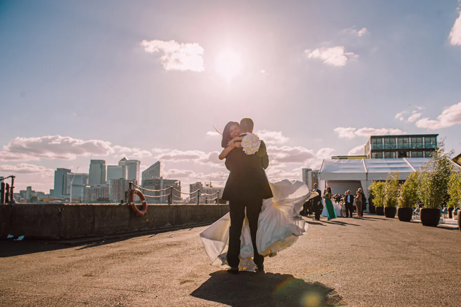 Trinity Buoy Wharf wedding photography in East London, photograph 11 by Janis Ratnieks