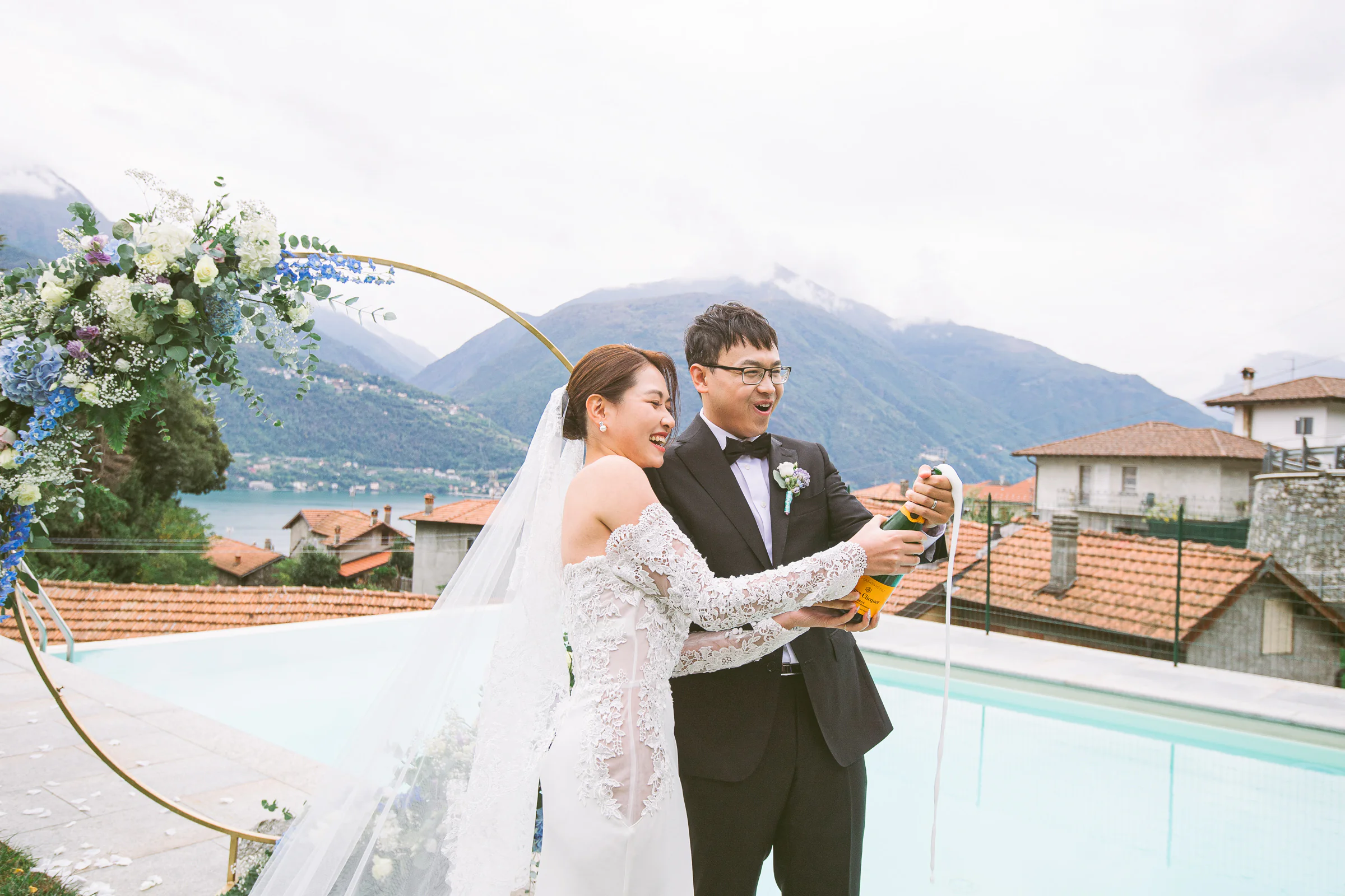 Jane and Lucas at their private Lake Como villa elopement, photograph 21