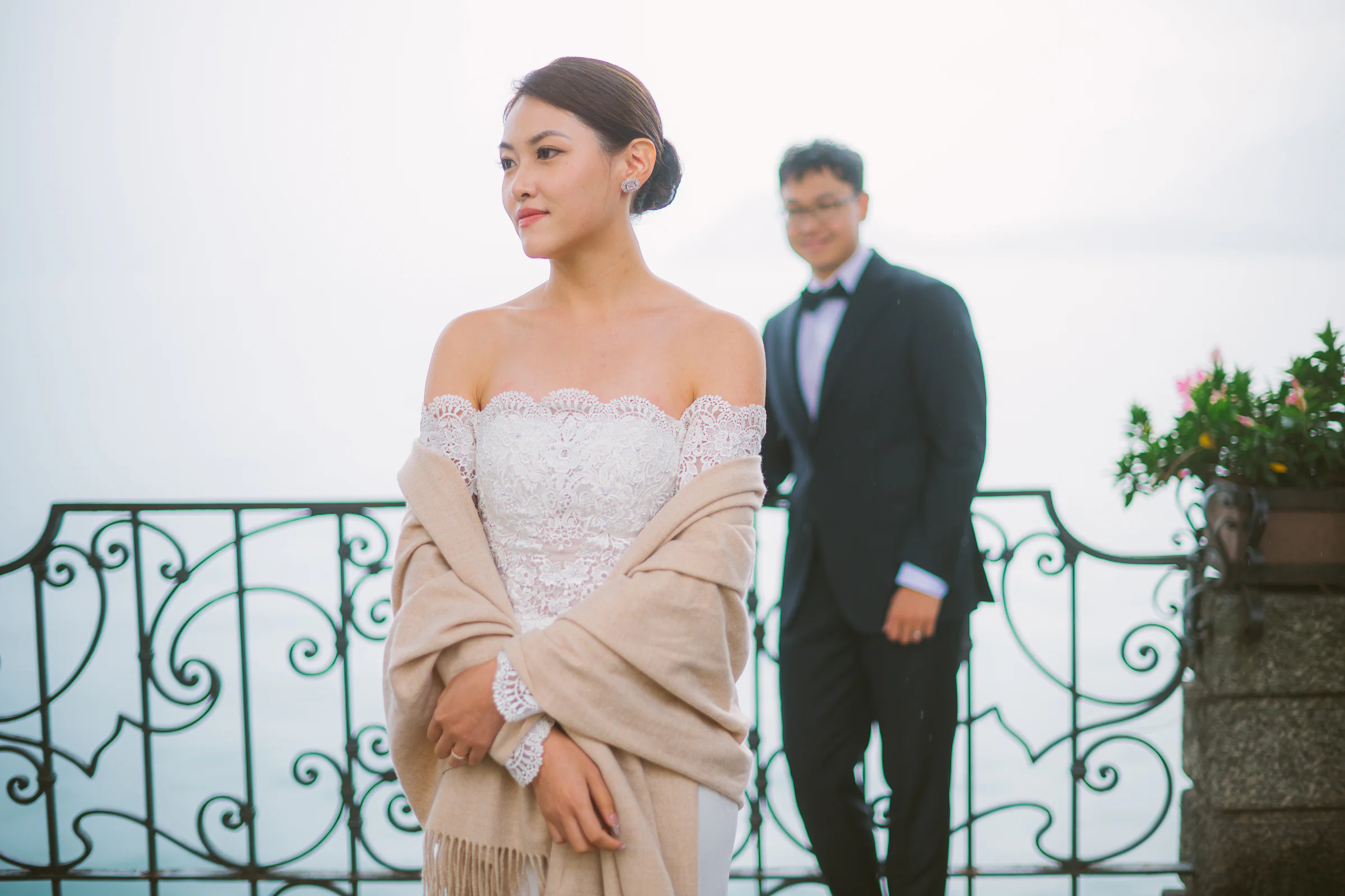 Lake Como elopement photographer capturing intimate ceremony by the water