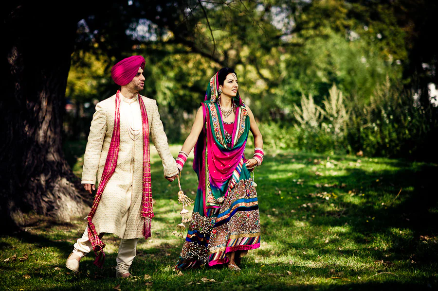 Mandeep and Armen at their Sikh wedding in London