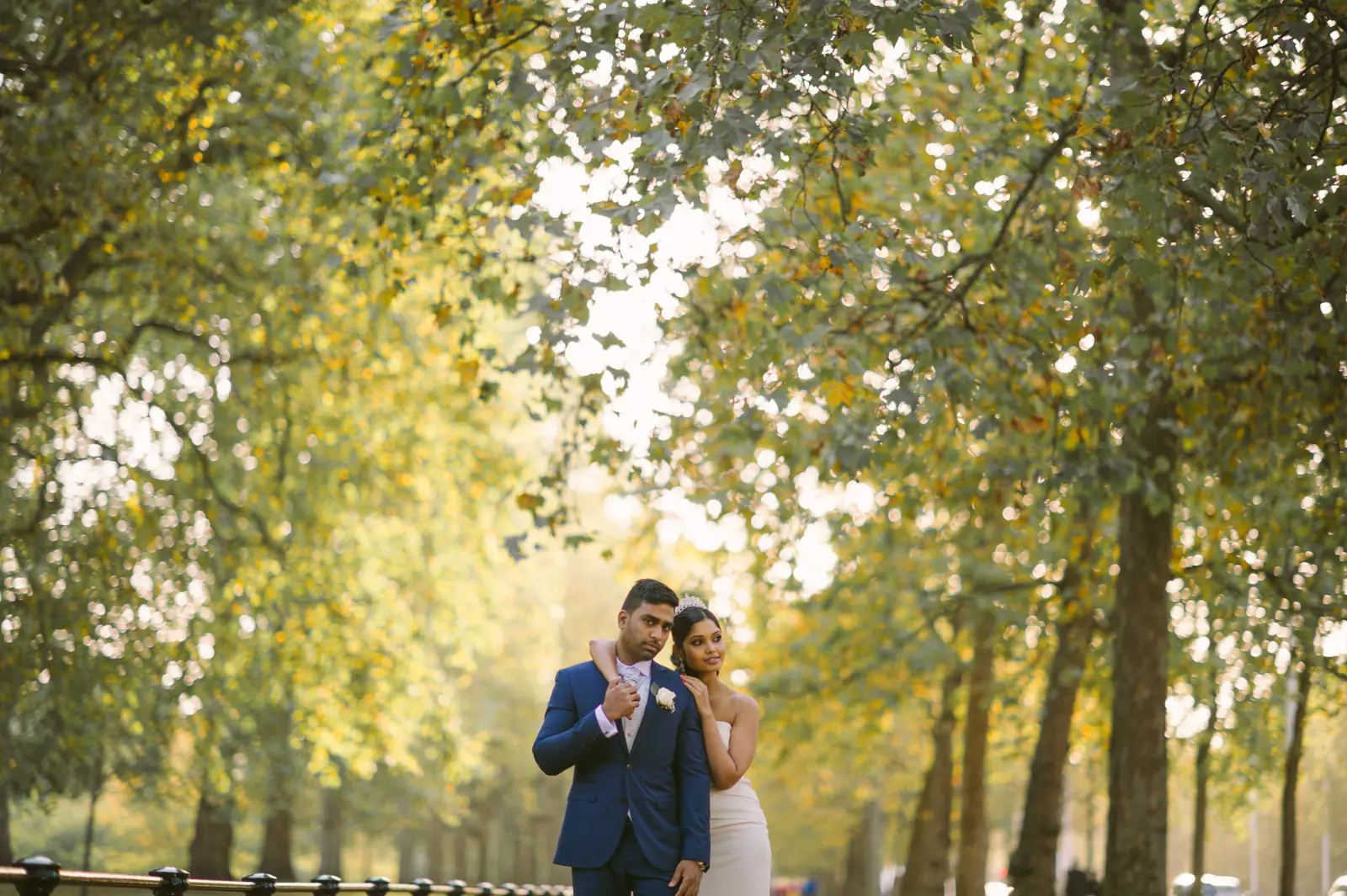 London portrait from Shree and John’s autumn pre-wedding in London